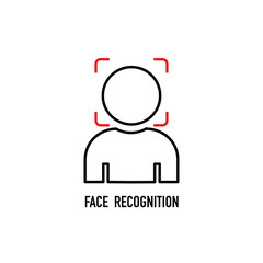 face id recognition icon on empty background