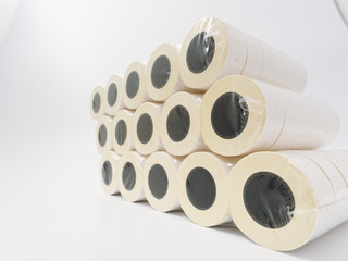 cash tape in rolls. on a white background