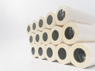 cash tape in rolls. on a white background