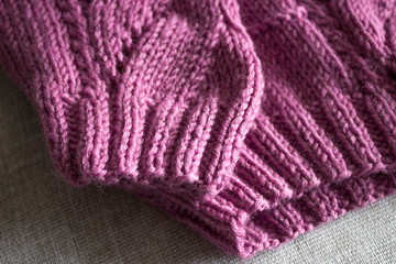  Handmade knitwear, closeup.