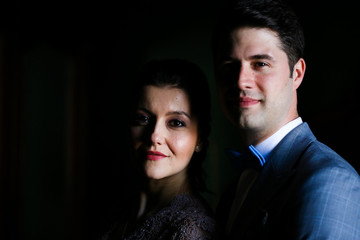 Beautiful couple posing indoor