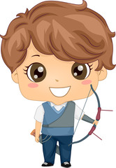 Kid Boy Archery Illustration