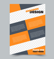 Business flyer design. Abstract brochure or annual report template. Orange color. Vector illustration.
