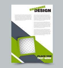 Fototapeta premium Business flyer design. Abstract brochure or annual report template. Green color. Vector illustration.