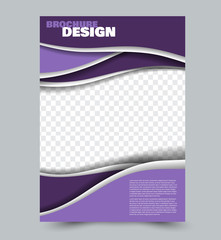 Fototapeta premium Flyer design template. Purple color. Vector illustration.