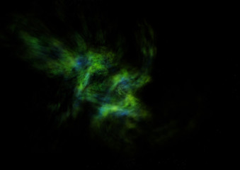 Star field in space and a nebulae. 3D rendering