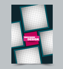 Flyer design template. Pink, green, and blue color. Vector illustration.