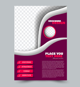 Flyer design template. Pink color. Vector illustration.