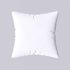 Obraz premium White pillow isolated on gray background. 3d image