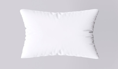 White pillow isolated on gray background. 3d image