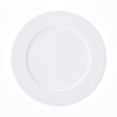 White plate isolated on white background. Top view. 3d image