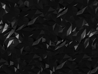 Obraz premium Seamless texture of black 3d polygons and triangles. 3d illustration