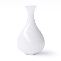 Empty white vase on white background. 3d image