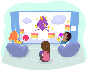 Stickman Kids Mobile Arcade Game Play Illustration