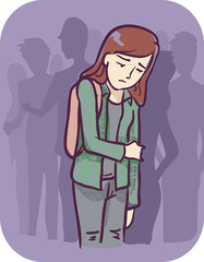 Girl Symptom Inability To Socialize Illustration