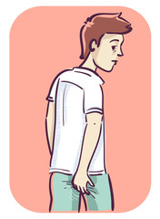Man Ass Itchy Illustration