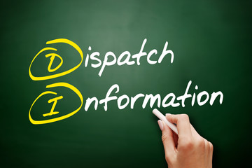 DI - Dispatch Information acronym, business concept on blackboard