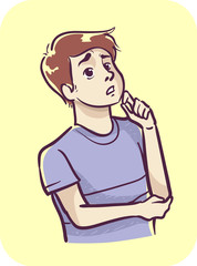 Man Symptom Memory Loss Illustration