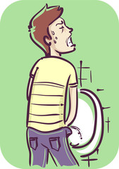 Man Painful Urination Illustration