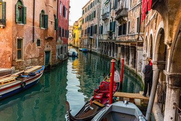Italy, Venice, view of a canal
