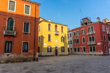 Fototapeta na wymiar Italy, Venice, typical street between the buildings