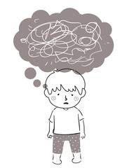 Kid Boy Doodle Negative Distorted Thoughts