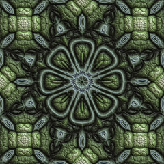 Fototapeta na wymiar 3d effekt - abstrakt oktagonal floral grün illustration