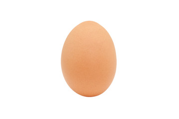 Single chicken egg isolated on white background