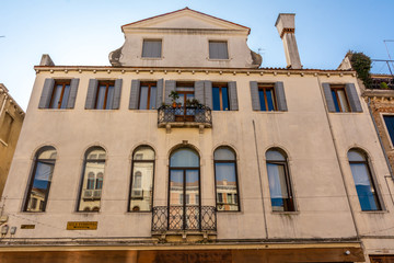 Italy, Venice, details and view of buildings in typical Venetian style.