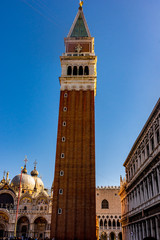 Italy, Venice, view of the bell tower of San Marco