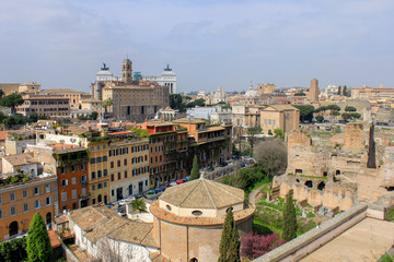 Naklejka premium View of Rome from Hill Palatin. March, 2014