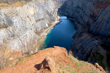 Great America (Velka Amerika) - Czech Grand Canyon. The partly flooded, abandoned limestone quarry near Morina village.