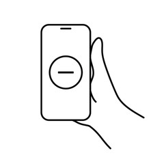 Phone in hand, delete icon