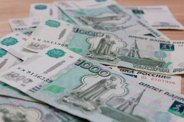 Obraz na płótnie Canvas Money. Russian rubles par value of 1,000 rubles