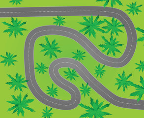 Curved Road. vector illustration