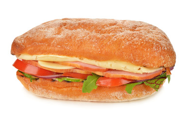 Ciabatta sandwich with arugula