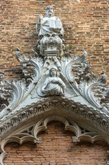 Italy, Venice, details and view of buildings in typical Venetian style.