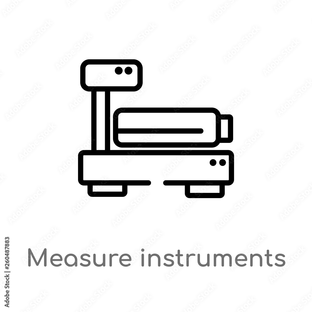 Aufkleber outline measure instruments vector icon. isolated black simple line element illustration from transp