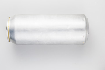 Aluminum cans on white background