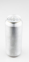Aluminum cans on white background