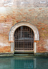 Italy, Venice, details and view of buildings in typical Venetian style.