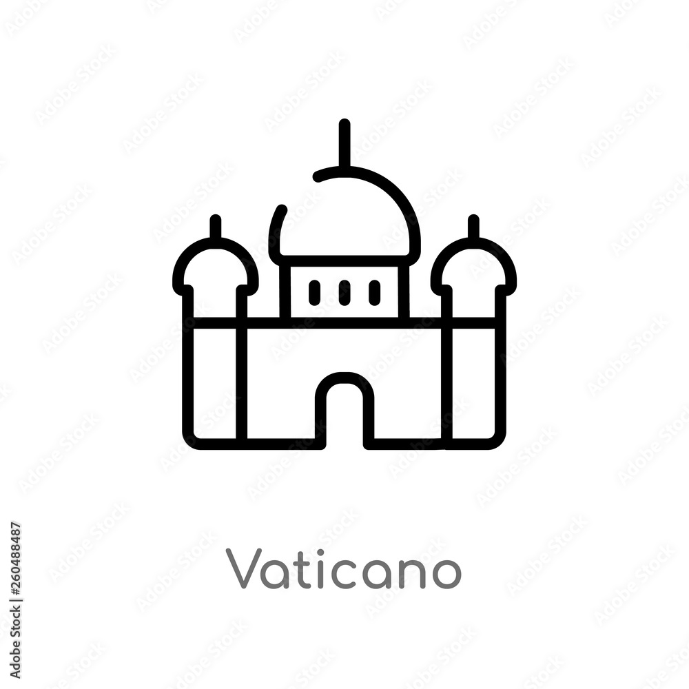 Poster outline vaticano vector icon. isolated black simple line element illustration from travel concept. e