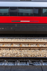 Italy, view and details of a super-fast Italian train