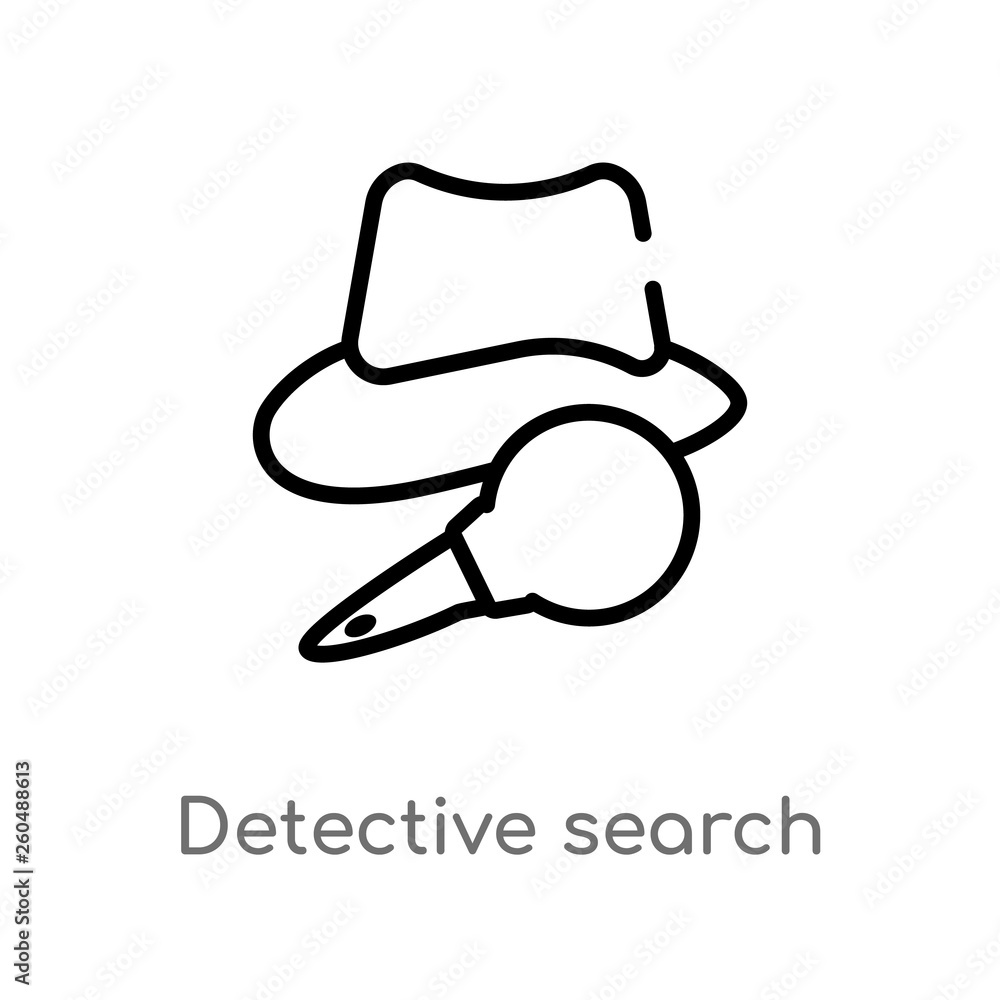 Poster outline detective search vector icon. isolated black simple line element illustration from user inte