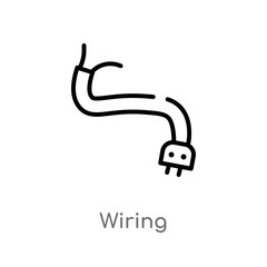 outline wiring vector icon. isolated black simple line element illustration from user interface concept. editable vector stroke wiring icon on white background