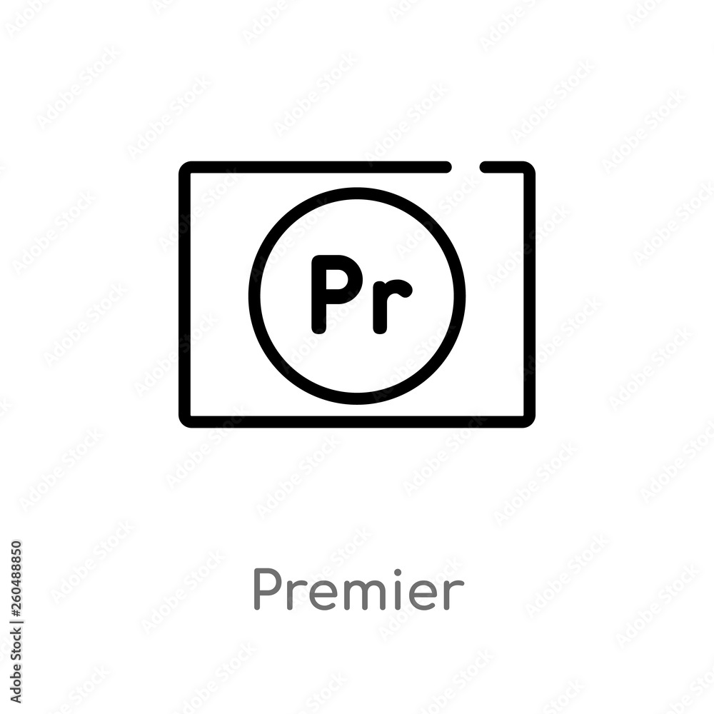 Poster outline premier vector icon. isolated black simple line element illustration from user interface con