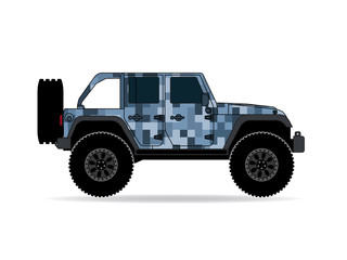 Jeep Camouflage Pixel Navy 
