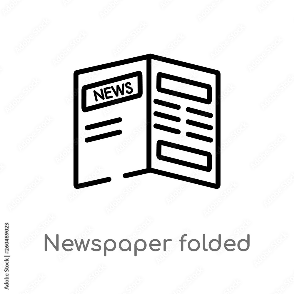 Poster outline newspaper folded vector icon. isolated black simple line element illustration from user inte