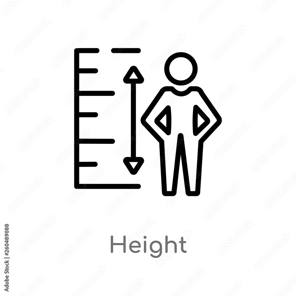 Poster outline height vector icon. isolated black simple line element illustration from user interface conc