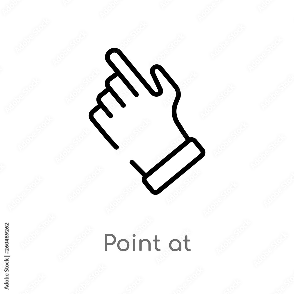 Poster outline point at vector icon. isolated black simple line element illustration from user interface co